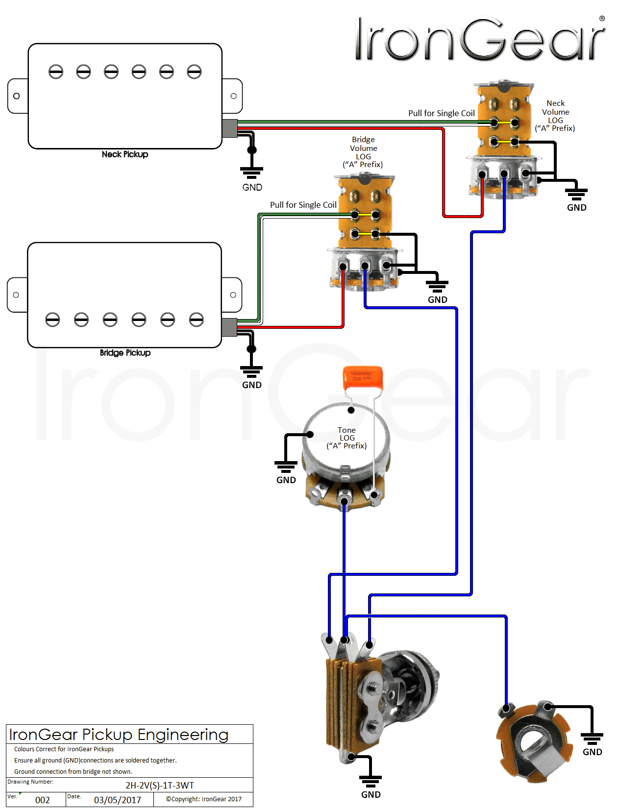 Split Coil Humbucker Wiring Diagram from irongear.co.uk