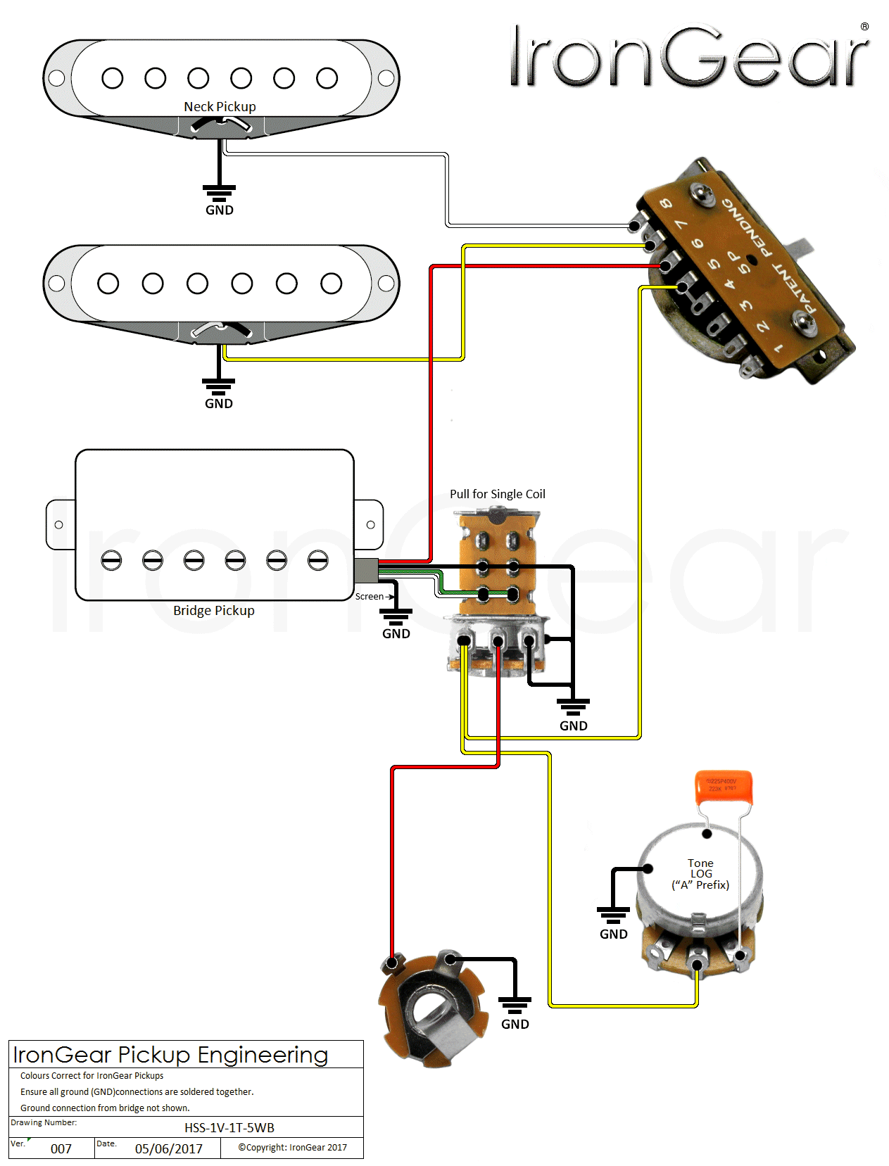 Wiring Diagram Coil Tap Humbucker from irongear.co.uk